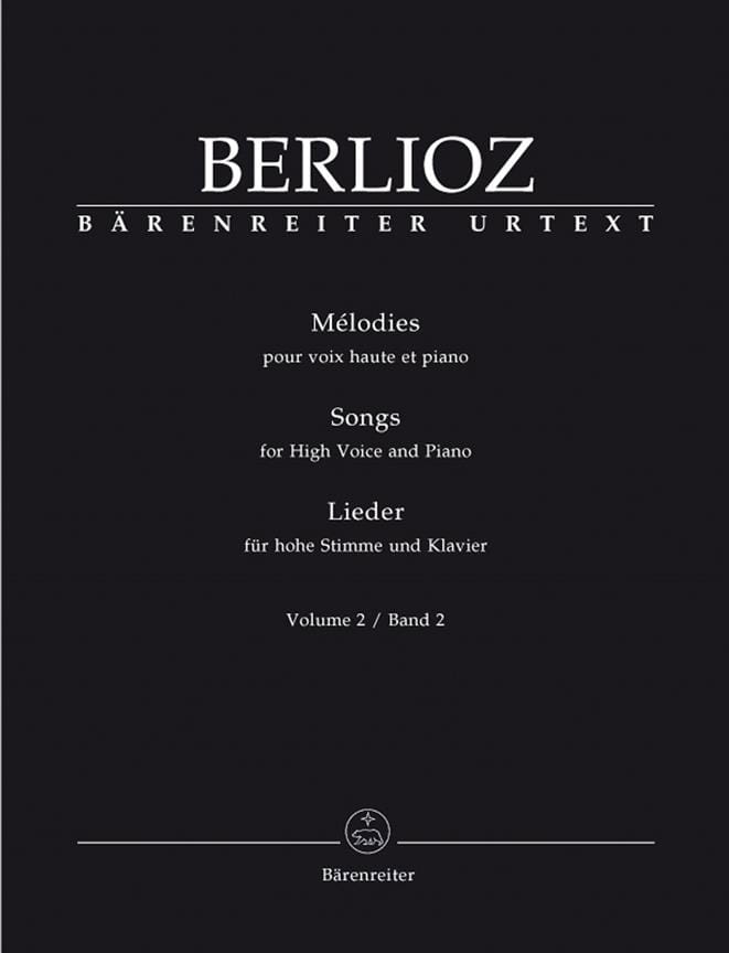 Mélodies Volume 2. Voix Haute BERLIOZ Partition Mélodies