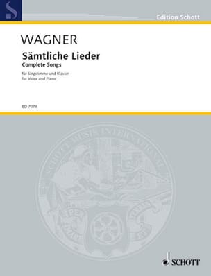 Sämtliche Lieder WAGNER Partition Mélodies