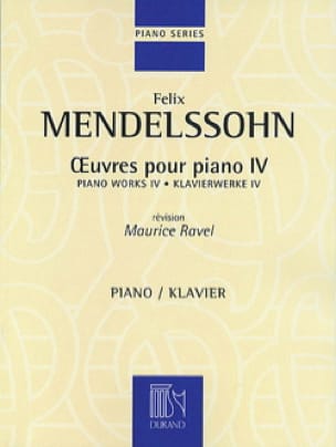 Oeuvres Pour Piano Volume 4 - MENDELSSOHN - Partition - Piano