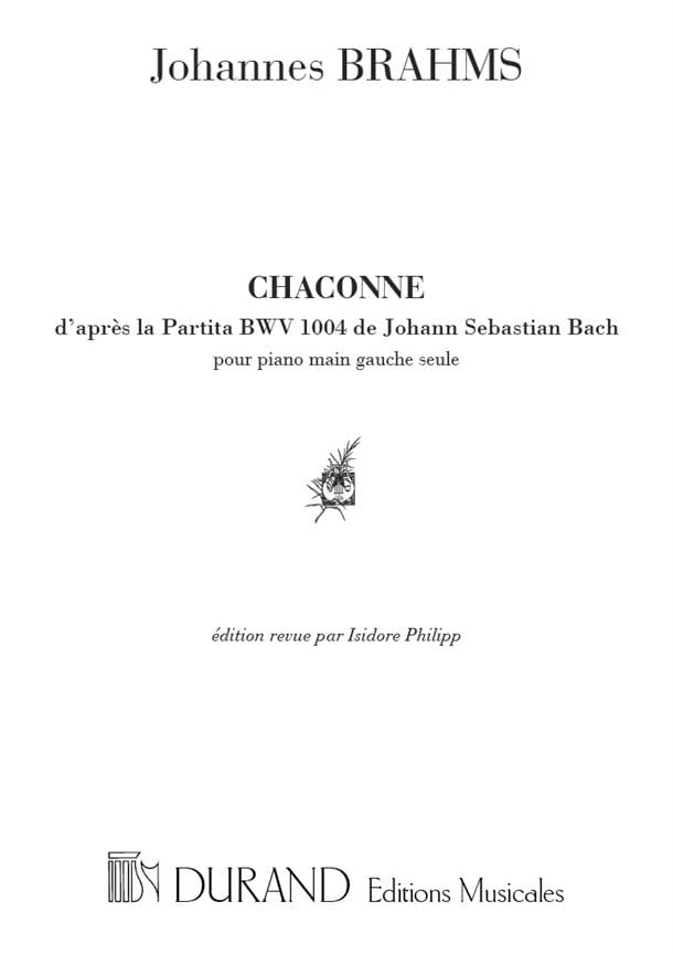 Chaconne. Main Gauche Seule - BACH / BRAHMS - Partition - Piano