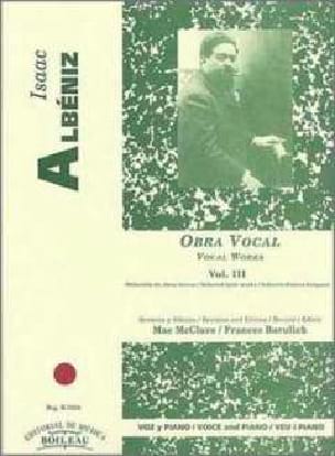 Obra Vocal. Volume 3 ALBENIZ Partition Mélodies