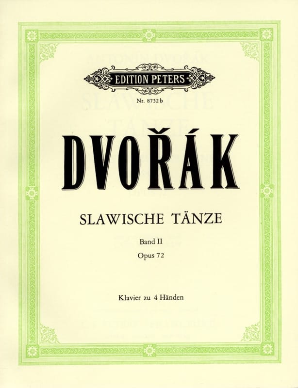 Danses Slaves Opus 72. 4 Mains - DVORAK - Partition - Piano