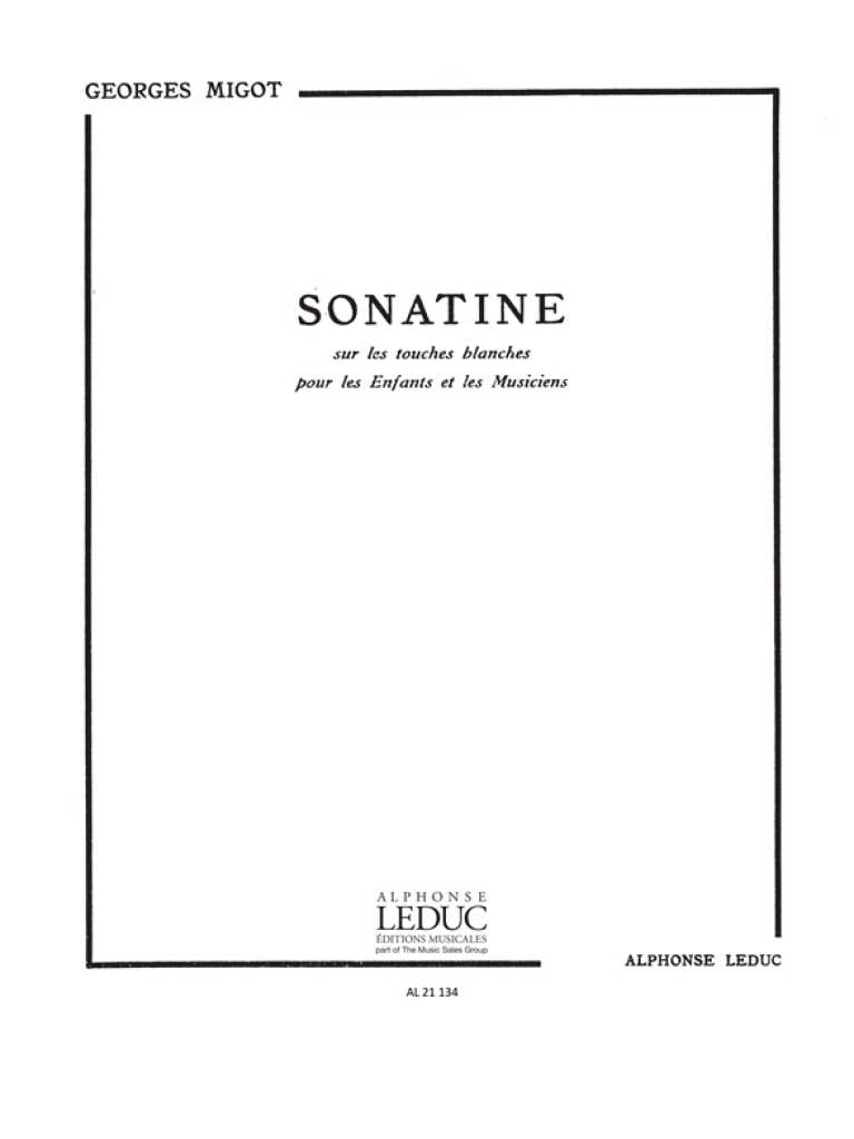 Sonatine sur les touches blanches Georges Migot Partition Piano