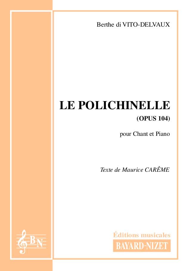 Le Polichinelle Opus 104 di VITO-DELVAUX Berthe Partition Mélodies
