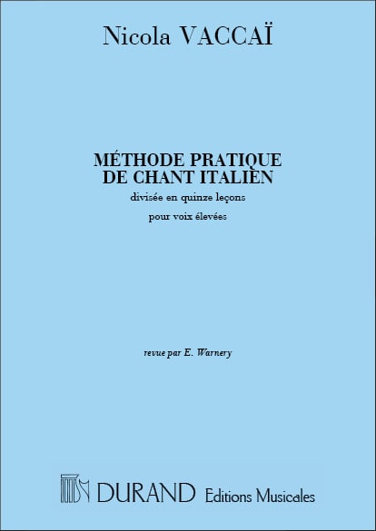 Méthode Pratique de chant italien - Voix élevées - Nicola Vaccai