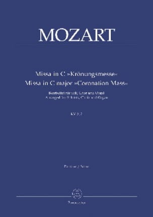 Krönungsmesse KV 317. Version Orgue MOZART Partition Chœur