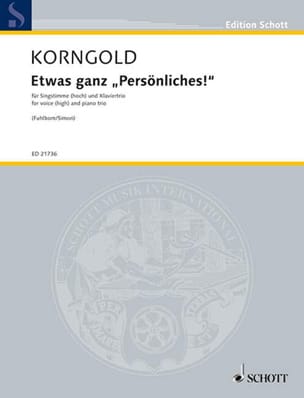 Etwas ganz Persönliches! KORNGOLD Partition Musique de chambre vocale