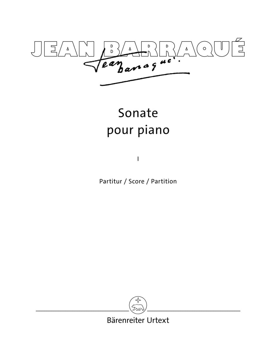 Sonate Pour Piano 1950-1952. 2 Volumes Jean Barraqué Partition Piano