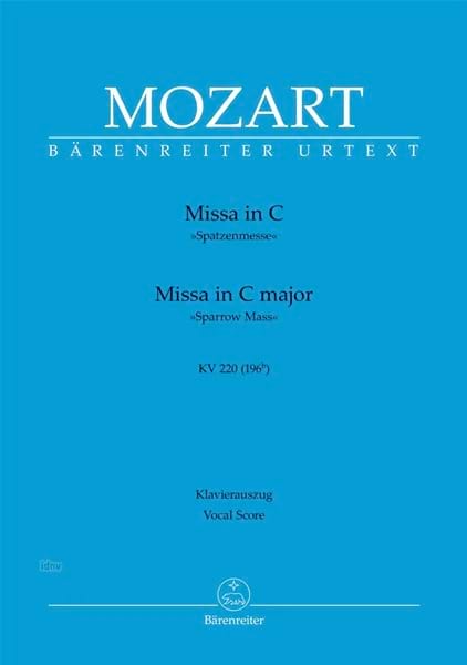 Missa Brevis en ut KV 220 MOZART Partition Chœur
