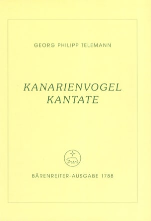 Kanarienvogel Kantate TELEMANN Partition Musique de chambre vocale