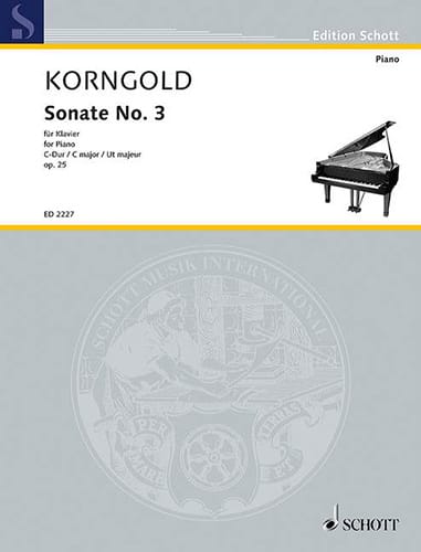 Sonate N°3 Op. 25 KORNGOLD Partition Piano
