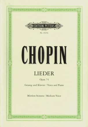 Lieder Opus 74 - Voix moyenne CHOPIN Partition Mélodies