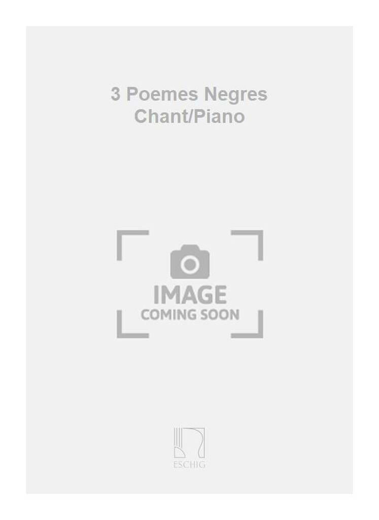 3 Petits Poèmes Nègres Marcel Poot Partition
