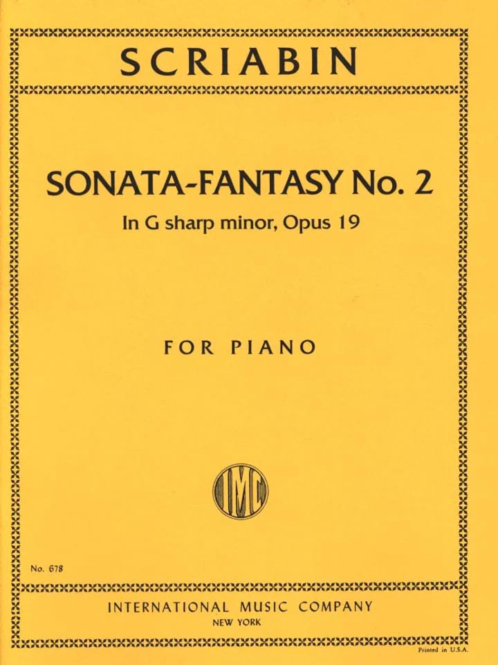 Sonate-Fantaise pour piano n° 2 Opus 19 SCRIABINE Partition Piano