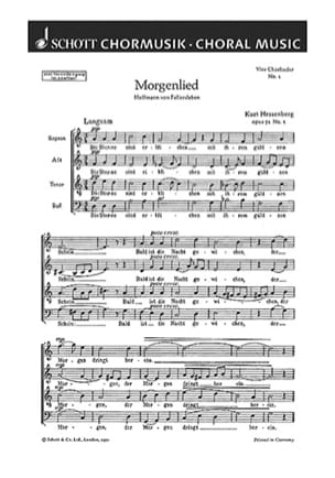 Morgenlied Kurt Hessenberg Partition Chœur