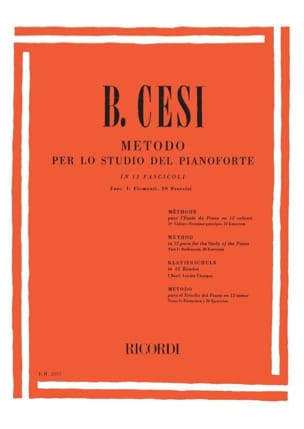 Metodo Per Lo Studio Del Pianoforte Volume 1 Cesi Partition Piano