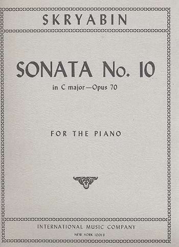 Sonate Pour Piano n° 10 Op. 70 SCRIABINE Partition Piano