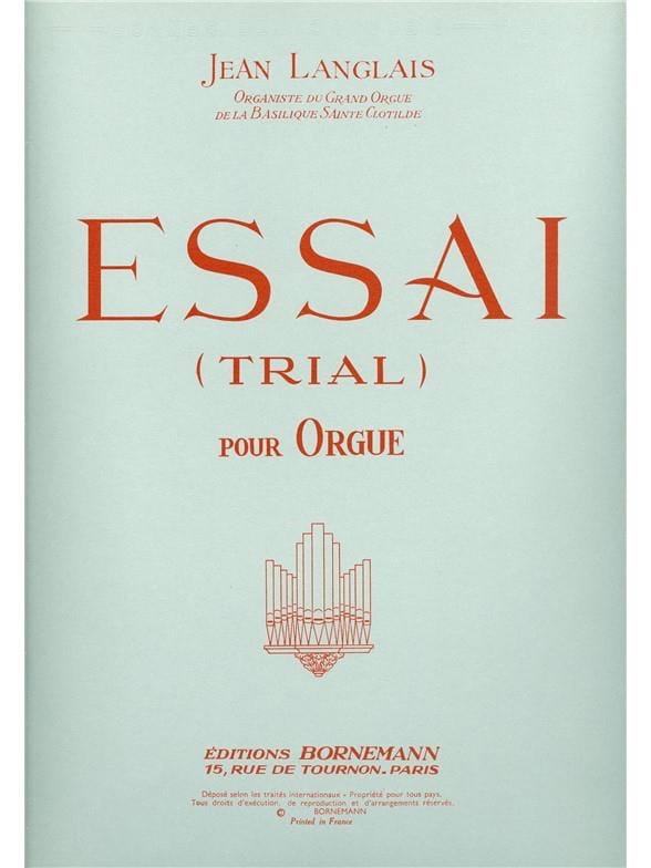 Essai Trial Jean Langlais Partition Orgue