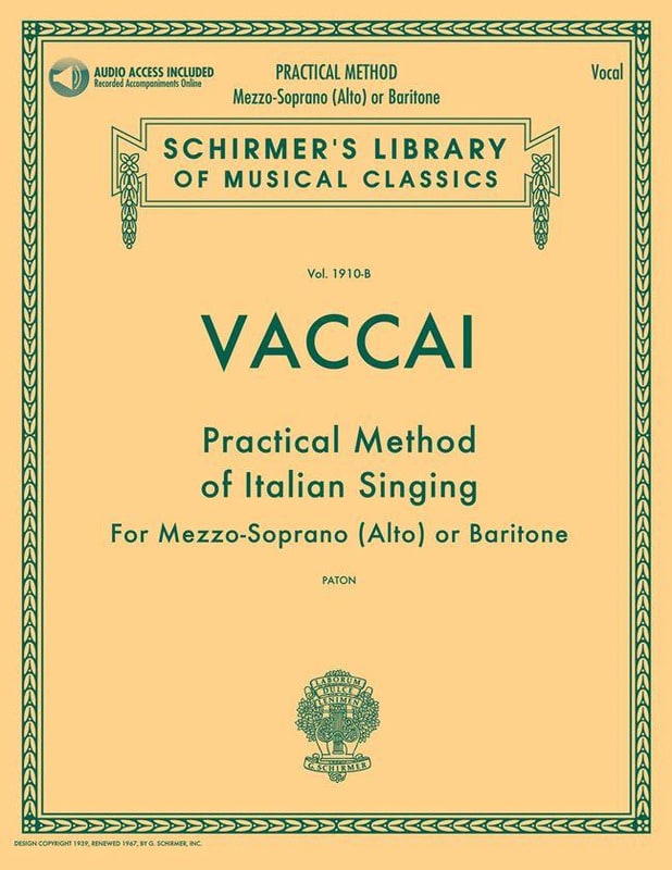 Practical Method of Italian Singing. Voix moyenne - Nicola Vaccai