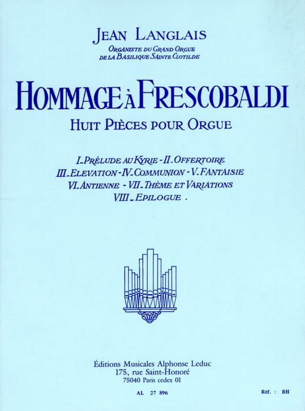 Hommage à Frescobaldi Jean Langlais Partition Orgue