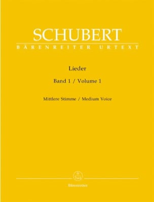 Lieder Volume 1. Voix Moyenne SCHUBERT Partition Mélodies