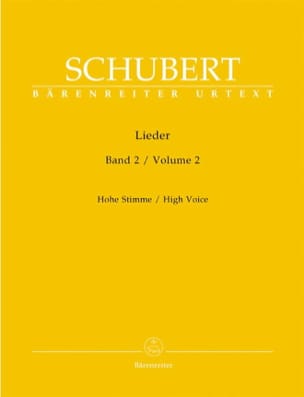Lieder Volume 2. Voix Haute SCHUBERT Partition Mélodies