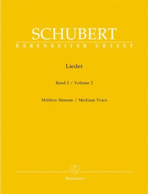 Lieder Volume 2. Voix Moyenne SCHUBERT Partition Mélodies