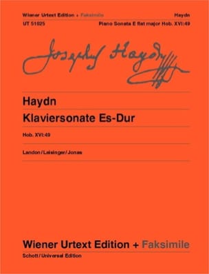 Klaviersonate En Mi Majeur Hob 16-49 HAYDN Partition Piano