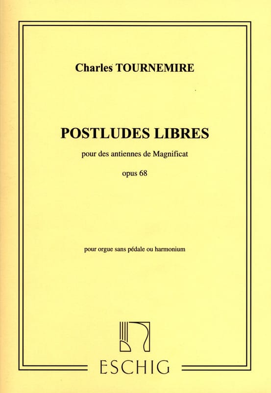 Postludes Libres Opus 68. Charles Tournemire Partition Orgue