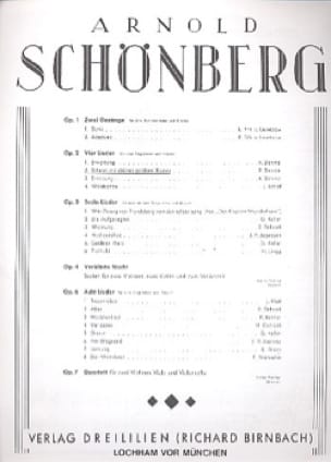 Schenk Mir Deinen Goldnen Kamm Opus 2-2 - SCHOENBERG - Partition