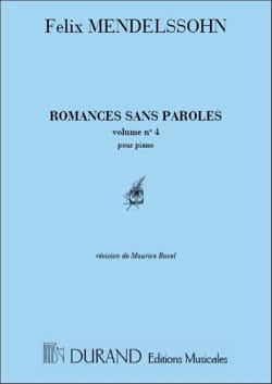 Romances Sans Paroles Volume 4 MENDELSSOHN Partition Piano