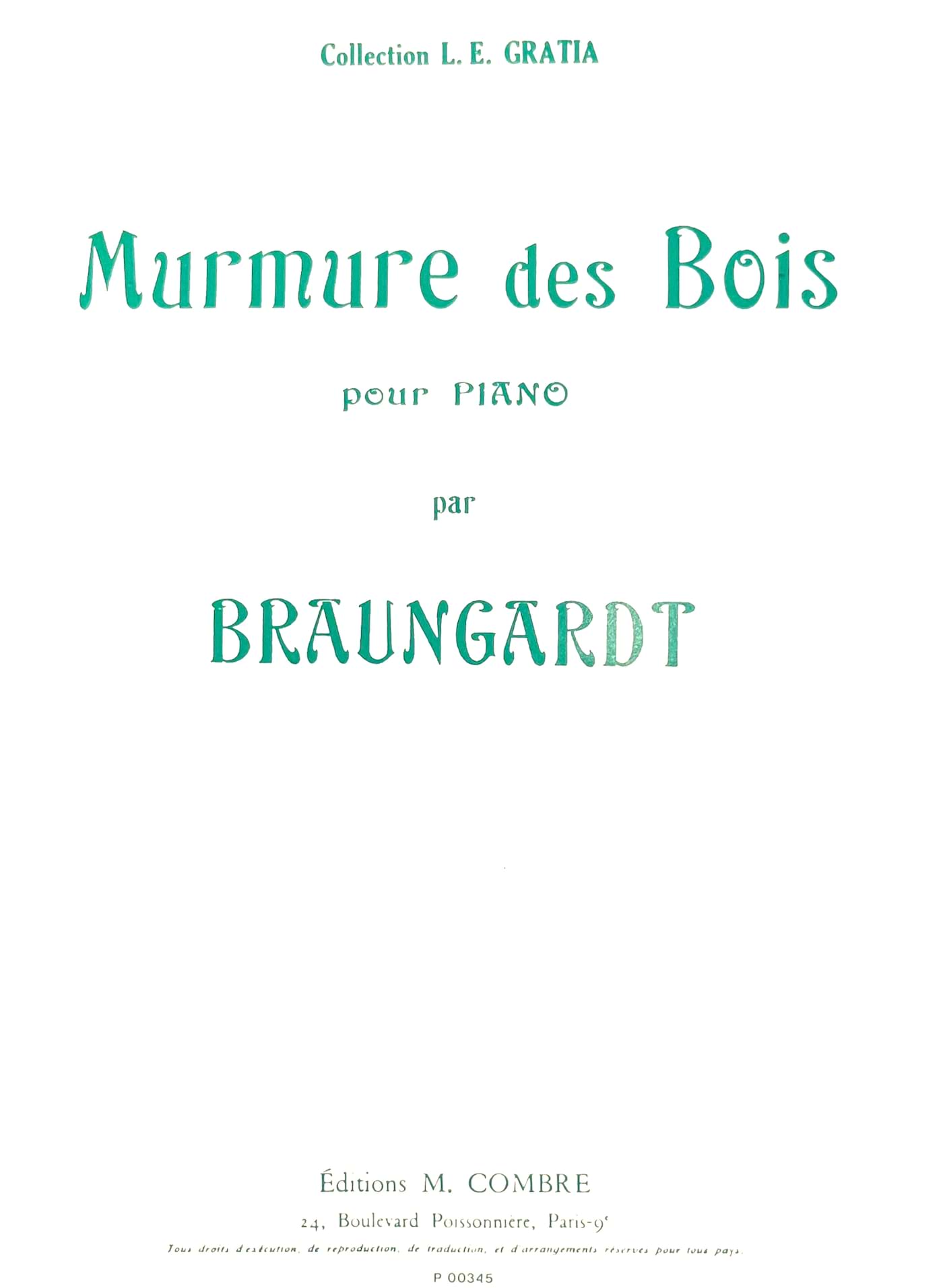 Murmure des Bois. Fridolin Braungardt Partition Piano