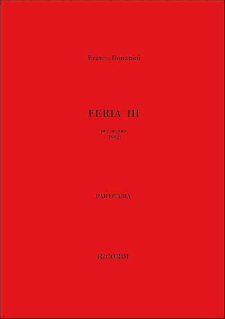 Feria III Franco Donatoni Partition Orgue