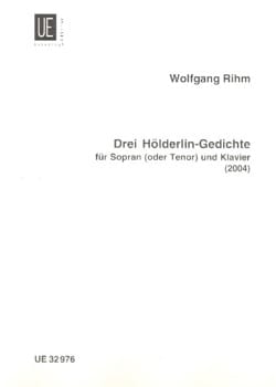 3 Hölderlin-Gedichte Wolfgang Rihm Partition Mélodies