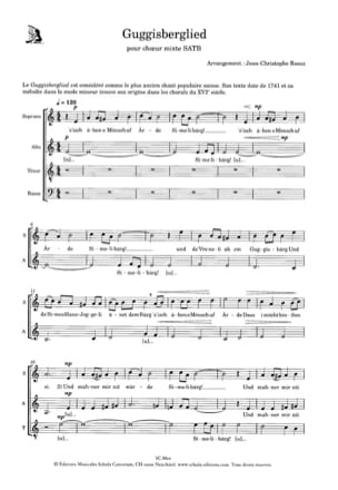 Parcourir les pages de Guggisberglied - Partition - Chœur