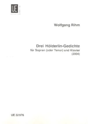 3 Hölderlin-Gedichte Wolfgang Rihm Partition Mélodies