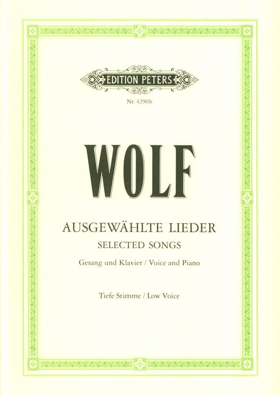 Ausgewählte Lieder. Voix Grave Hugo Wolf Partition Mélodies