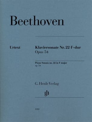 Sonate pour piano n° 22 en Fa majeur Op. 54 BEETHOVEN Partition Piano