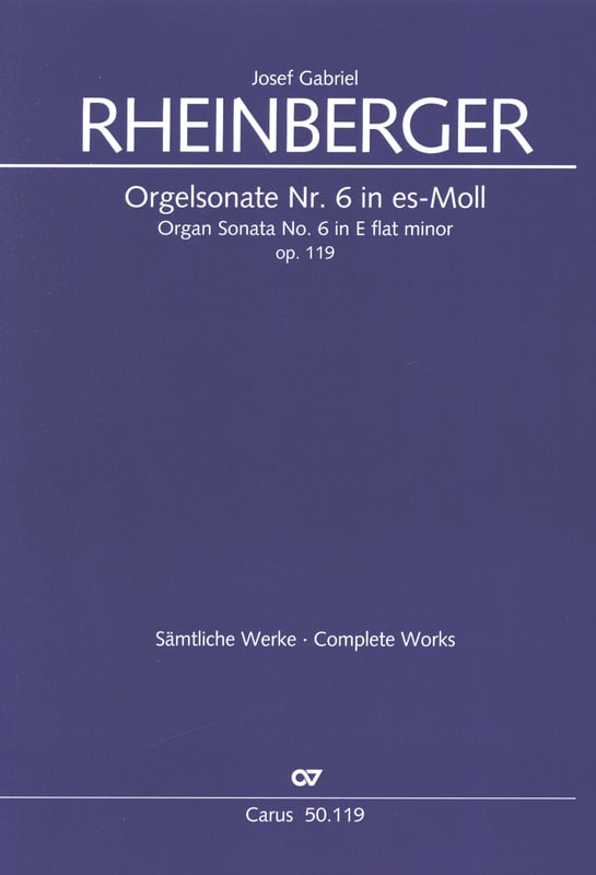 Sonate N° 6 Opus 119 RHEINBERGER Partition Orgue