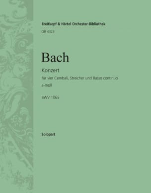 Concerto Pour 4 Claviers BWV 1065. Clavier 4 BACH Partition Piano
