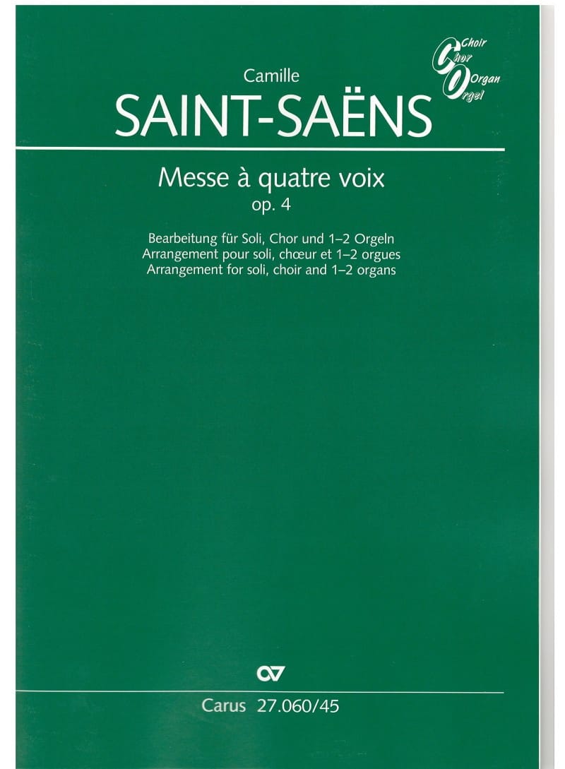 Messe à Quatre voix Opus 4 SAINT-SAËNS Partition Chœur