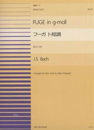 Fugue en sol mineur Bwv 578. 4 mains BACH Partition Piano
