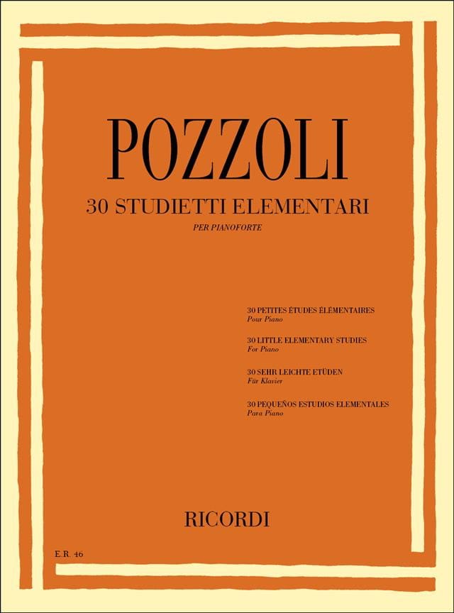 30 Petites Etudes Elémentaires - Ettore Pozzoli - Partition - Piano