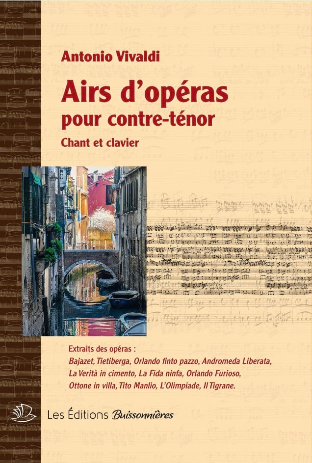 Airs d'Opéras pour Contre-Ténor VIVALDI Partition Opéras