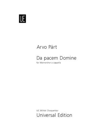 Da pacem Domine PÄRT Partition Chœur