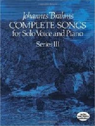 Complete Songs Volume 3 BRAHMS Partition Mélodies