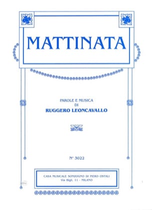 Mattinata Voix Haute Ruggiero Leoncavallo Partition Mélodies