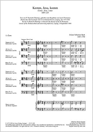 Komm, Jesu, Komm BWV 229 BACH Partition Chœur
