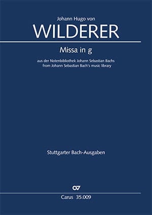Missa en sol mineur Johann Hugo von Wilderer Partition Chœur