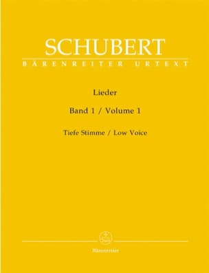 Lieder Volume 1. Voix Grave SCHUBERT Partition Mélodies